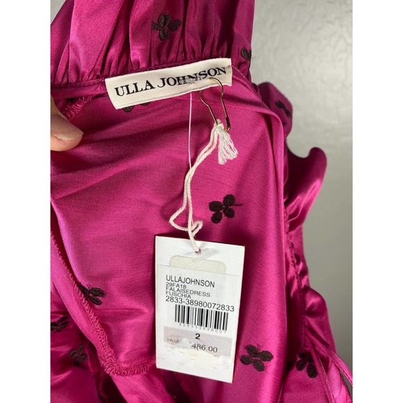 NWT Ulla Johnson Falaise Barbiecore Pink Mini Dress Size 2 Silk Blend - Picture 11 of 15